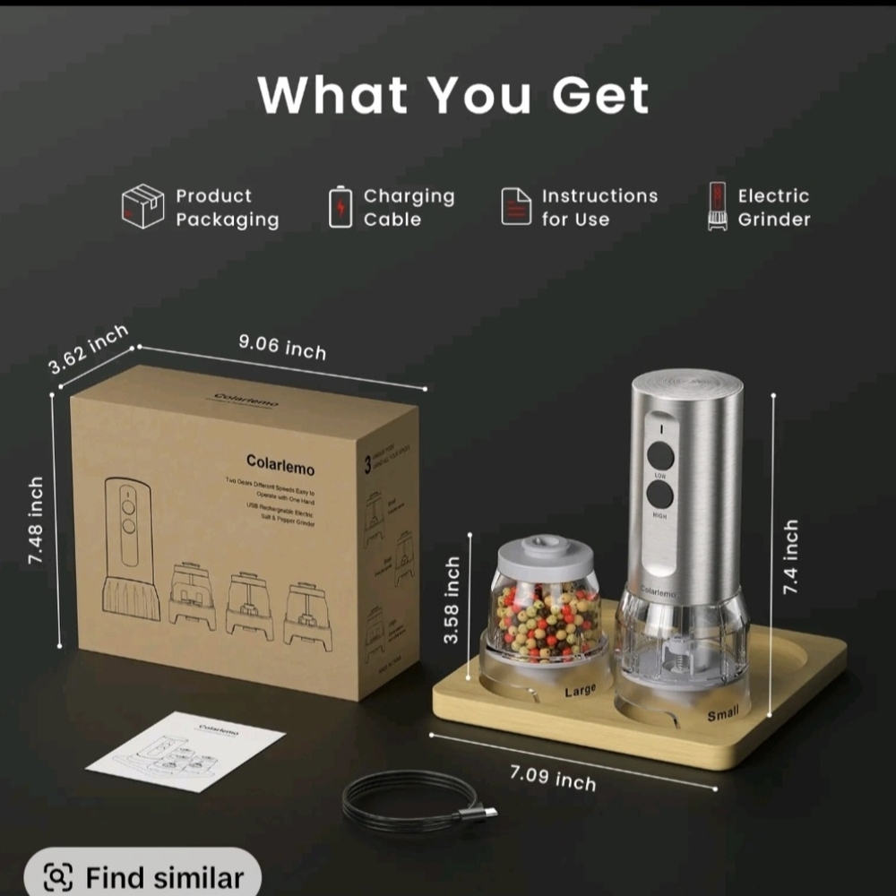 Silver Electric Grinder Set